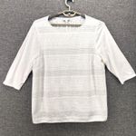 J.Jill  Womens Tunic Blouse Size XL‎ White Crochet Fully Lined Soft Coastal Boho Photo 0