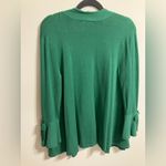 Alfani  Open Front Cardigan Bell Sleeve Green Womens small Rayon Preppy Bright‎ Photo 6