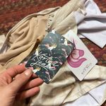 Kortni Jeane NWT TAN PALM LEAF OFF THE SHOULDER SWIM TOP MODEST Photo 2