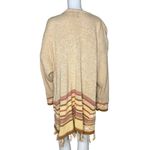 Storybook Knits Sweater Womens 1X Tan Southwestern Wrap Cardigan Fringe Neutral Size XL Photo 3