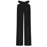 Anna October CROSSED STRAIGHT LEG WOOL HIP SLIT PANTS LINGERIE STYLE CLOSURE 6 Photo 2