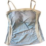 Lands' End  size 12Blue Floral & Gingham tankini/shorts swimsuit set‎ Photo 1