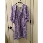Ava & Viv  Women's Purple Swirl Puff Elbow Sleeve Mini Dress Size 2X Photo 5