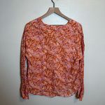 J.Crew  Long -sleeve ramie tunic top in painted‎ block print Photo 4