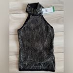 Guess Women's Sleeveless Celeste Mirror Turtleneck Top XS Black NWT Photo 3