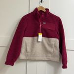 FIGS On-Shift High Pile Fleece Pullover Jacket in Deep Cranberry, Size XXS Photo 7
