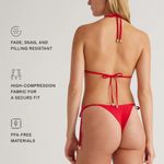 Quince NWT  Italian Triangle Top Bikini, Cherry Sz Medium Photo 4