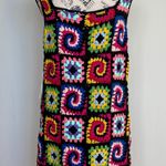 STAUD Psychedelic crochet knit cotton mini dress in acid rainbow sz L large NWT Photo 10