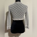 EXPRESS EUC  Silver and Cream Open Knit Crochet Cardigan size small Photo 5