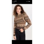 SEA NEW YORK Brown 100% Wool Fair Isle Knit Long Sleeve Sweater Finja sz XS Photo 1