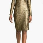 Alice + Olivia Selma Metallic Bronze Bodycon Dress Small Gold Photo 0
