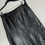 Northside Vintage Black Leather A-Line Skirt Sz 13 Flare Hem Photo 7
