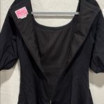 Kate Spade Black Ponte Knit Puff Sleeve Mini Dress Flared Skirt Women's Small Photo 6