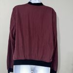 Bagatelle Heritage Women's Maroon Full Zip Bomber Jacket EUC Size L Photo 5