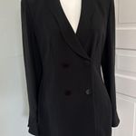 Armani Collezioni  Vintage Black Long Double Breasted Blazer Size 10 Photo 0