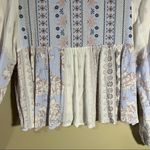 Taylor & Sage ✨  Women’s Floral Embroidered Boho Top Cream Purple XS Photo 2