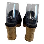 Reformation Cork Slide Platform Open Toe Mules Womens Size 6.5 Black And Cork Photo 3