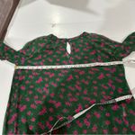 Modcloth  Green &‎ Pink Floral Metallic Sheer Long Sleeve Blouse Size M Photo 6