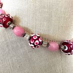 Liza Blake Lampwork Glass choker Necklace w/ Sterling Components Pink Photo 1