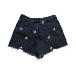 Topshop  Moto Mom Size 6 Floral Embroidered Black‎ Distressed Denim Shorts Photo 2