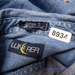 Vintage Luna Pier *stained" long sleeve jean shirt Independence Day, size M Blue Size M Photo 13