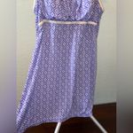 Catalina  Womens sz L Tankini Blue Trellis Adjustable Strap Swim Suit Photo 2