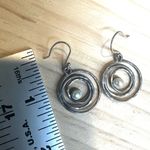 Sterling Silver Spiral Dangle Earrings with Real Pearl – Modern Artisan Style Photo 6