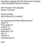 Gap  Body Leggings Size XS Activewear Cropped Crop Pants Black Women's Athletic Photo 4