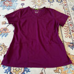 Healing Hands HH Works by  Burgundy V-Neck Scrub Top Size Large Style 2500 Photo 0