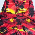 Royal Creations Hawaii Hawaiian Sunset Aloha Button Down Shirt Red Size XXL Photo 0