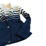 Cartonnier Anthropologie Striped Knit Blazer Jacket Stretch Size Small Women's Blue Photo 4