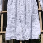 Valentina Naldi 100% Linen White Long Sleeve Scalloped Lace Swim Coverup Dress L Size L Photo 1