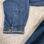 Vintage Bobbie Brooks Women'sCotton Denim Floral Embroidered Tunic Blouse Size M Blue Size M Photo 4