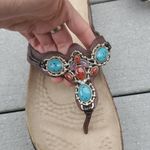 Sonoma NWOT  Cork Footbed Beaded Strap Thong Sandals Photo 4