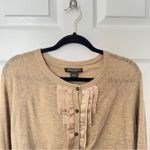 Eddie Bauer  XL Button‎ Front Ruffle Tan Cardigan Photo 2
