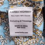 Karma Highway Blue Cream Crop Top with Full Sleeves and Tie Waist One Size Size undefined Photo 6