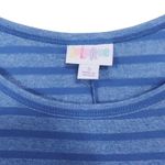 LuLaRoe  Stripe Blue High Low Boat Hem Small Dress Photo 6