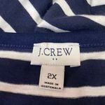 J.Crew Navy Blue White Striped Short Sleeve Crew Neck T Shirt Mini Dress Size 2X Photo 2
