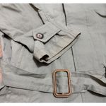 Banana Republic Vtg  Adult Nylon Trench Coat Khaki Green Safari 90's Career Sz M Photo 3