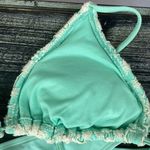 Xhilaration Aqua Blue & White Crochet Slide Triangle Bikini Swim Suit Set New L Photo 4
