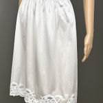 Vanity Fair Vintage  Half Slip Size Small Long Silver Light Gray Wide Lace Nylon Photo 0