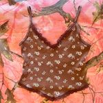 Hollister hibiscus flower brown lace tank Photo 6