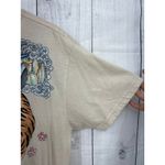 Quiksilver Quicklsilver LARGE Womens Cream Tee Shirt T-Shirt Tiger Doll Print Short Sleeve Photo 3