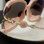 Blush Pink Cut Out Fashion Sunglasses with Accent Arms NWT Photo 3