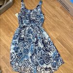 Beige by eci Blue and White Paisley Dress size 10 new lined Photo 4