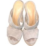 UGG  CELIA CANVAS SUEDE 4" STACKED LEATHER HEELs Photo 1