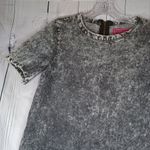 Boohoo  Gray Acid Wash Denim Dress With Distressed Hems Photo 2