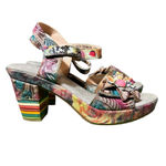 Spring Step L'Artiste by  Leilanie Sandals Womens 38 US 7.5–8 Floral Leather Heel Photo 3