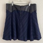 Rag and Bone  Basha Black Leather Blue Jersey Fit & Flare Mini Skirt Silk Size 6 Photo 5