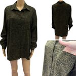 Vintage Reptile Print Sag Harbor Button Up Collared Shacket Shirt Jacket Size 14 Brown Photo 1